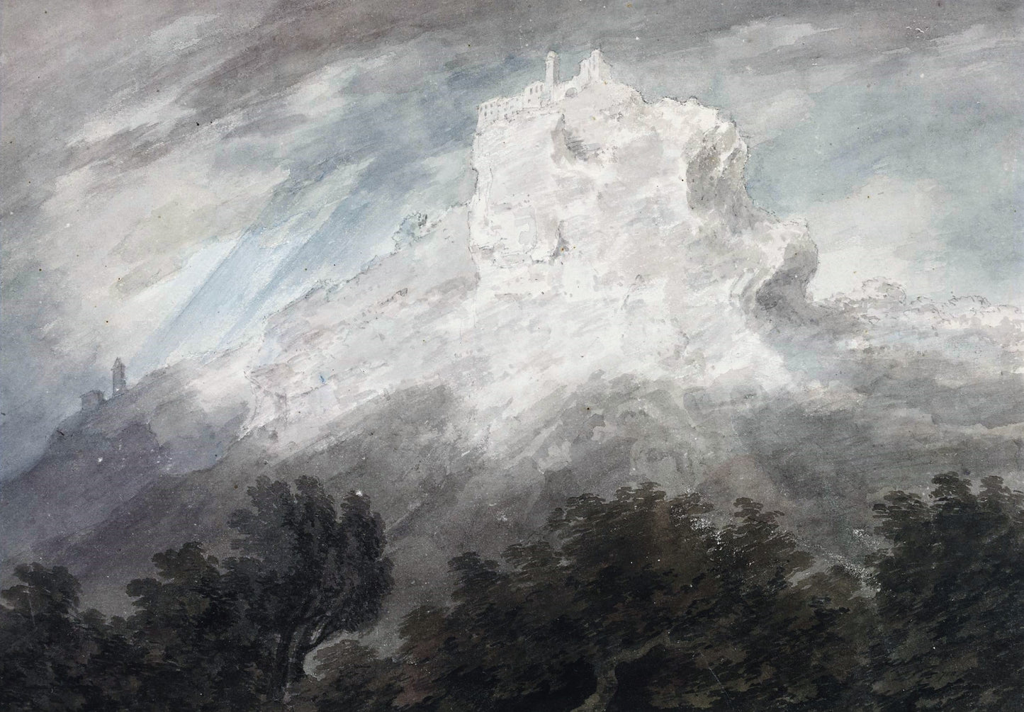 Scene in the Tyrol (Tirol), between Brixen and Bolsano, vintage artwork by John Robert Cozens, 12x8" (A4) Poster
