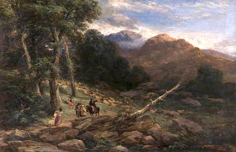 The Gathering of the Flocks, vintage artwork by David Cox, 12x8" (A4) Poster