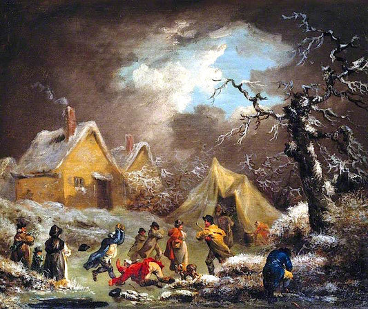 Skating, vintage artwork by William Turner of Oxford, A3 (16x12") Poster Print