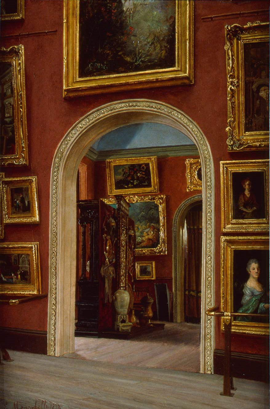 View of a Gallery in the Museum of Fine Arts, Copley Square, vintage artwork by Enrico Meneghelli, 12x8" (A4) Poster
