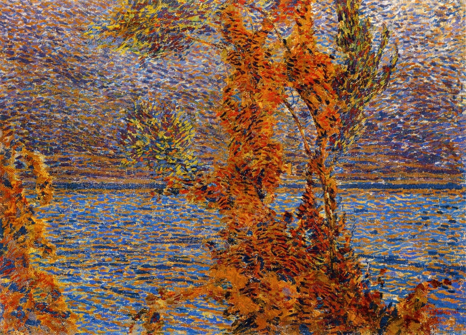 Night on the Lake, vintage artwork by Alberto Bonomi, 12x8" (A4) Poster