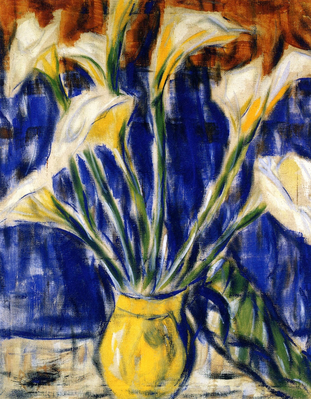 Calla Lilies, vintage artwork by Christian Rohlfs, 12x8" (A4) Poster