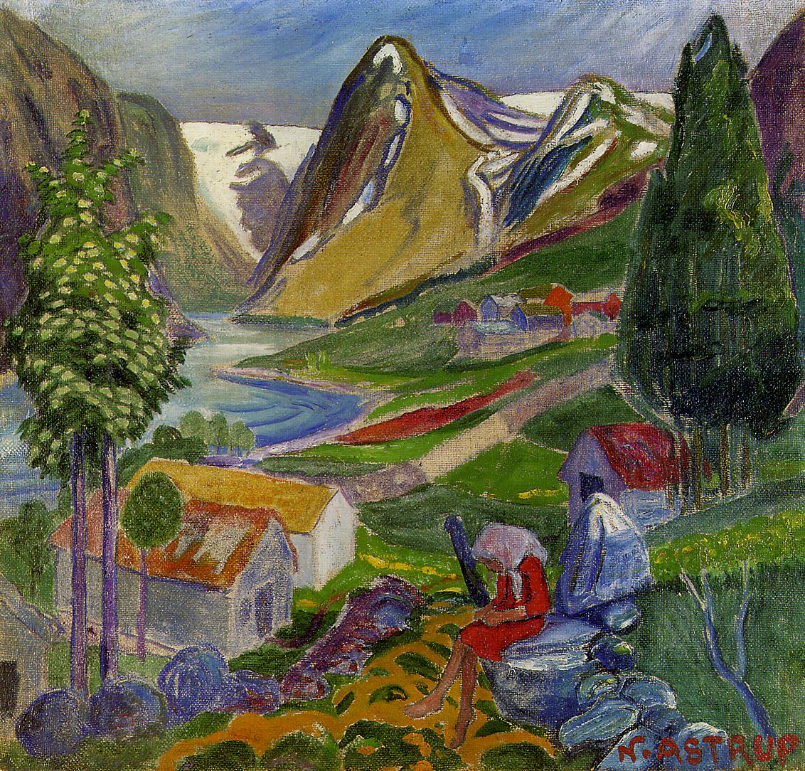Kari paa Sunde by Nicolai Astrup,16x12(A3) Poster