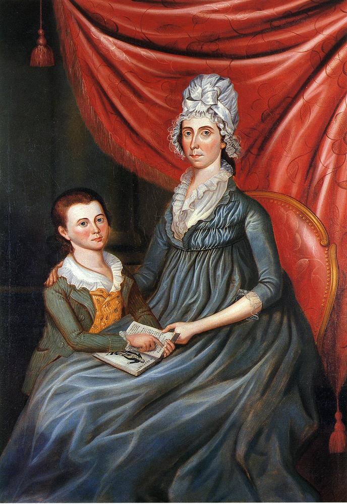 Eleanor Conway Hite and Son, James Madison Hite, vintage artwork by Charles Peale Polk, 12x8" (A4) Poster