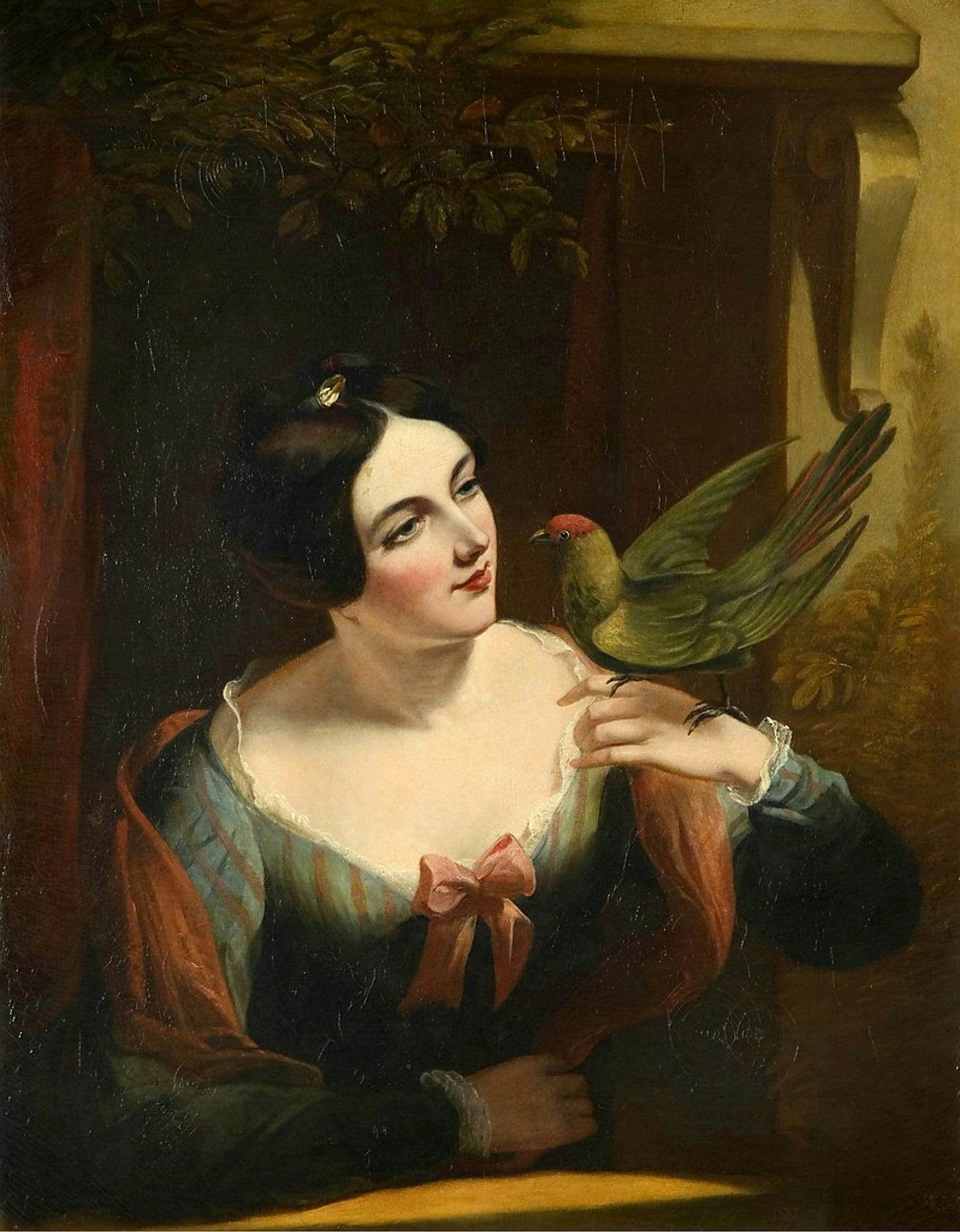The Pet Bird, vintage artwork by Daniel Maclise, R.A., A3 (16x12") Poster Print