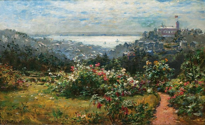 Blankenese, vintage artwork by Karl August Heinrich Ferdinand Oesterley, Jr., 12x8" (A4) Poster
