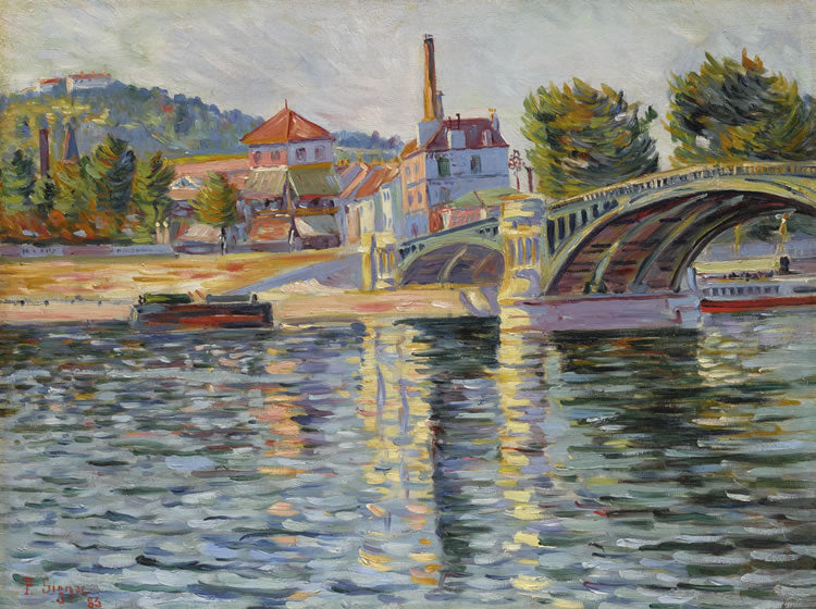 The Bridge at Suresnes, vintage artwork by Paul Signac, 12x8" (A4) Poster
