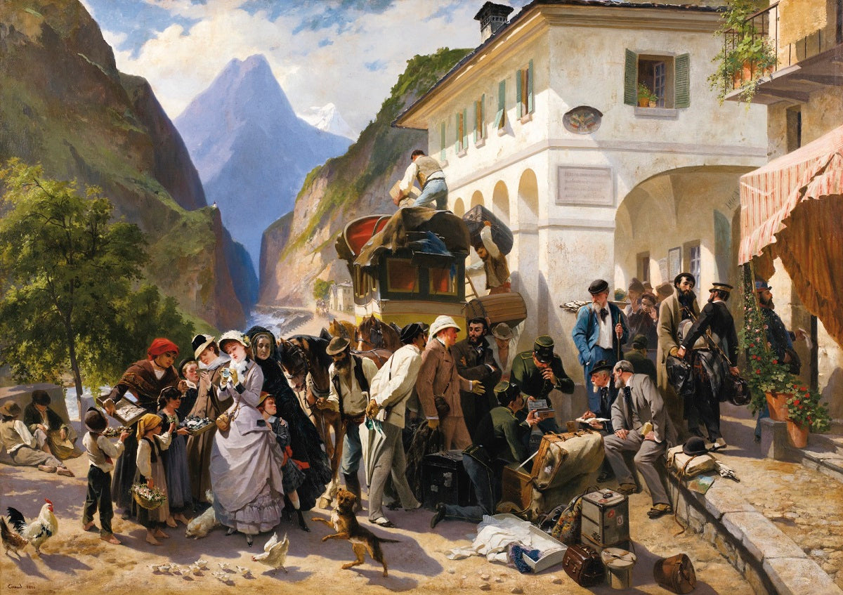 La Douane Italienne au Simplon, vintage artwork by Pierre François Eugène Giraud, A3 (16x12") Poster Print