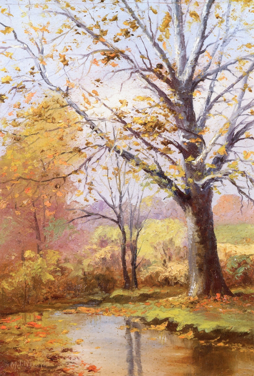 An October Day, vintage artwork by Micajah T. Nordyke, 12x8" (A4) Poster