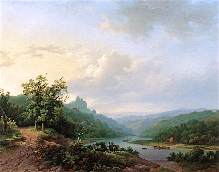 A View of the Rhein River near Cleves, vintage artwork by Marinus Adrianus Koekkoek, A3 (16x12") Poster Print