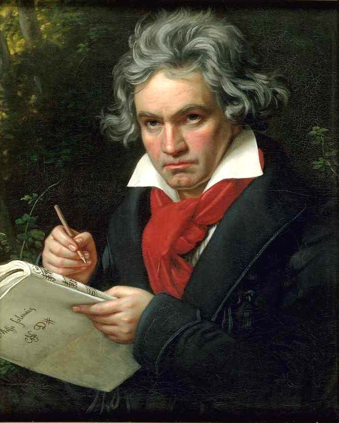 Ludwig von Beethoven, vintage artwork by Joseph Karl Stieler, 12x8" (A4) Poster