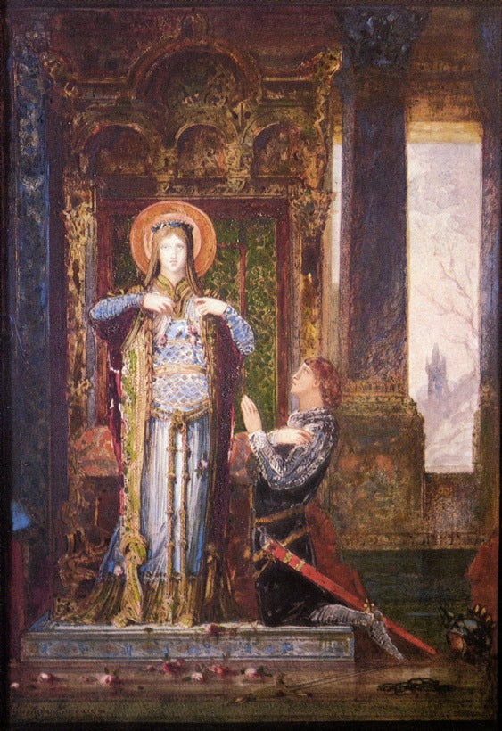 Saint Elisabeth of Hungary, vintage artwork by Gustave Moreau, 12x8" (A4) Poster