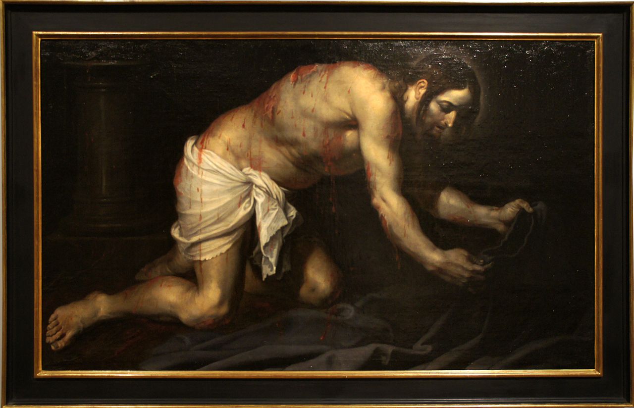 Christ after flagellation, vintage artwork by Gerard Seghers, 12x8" (A4) Poster