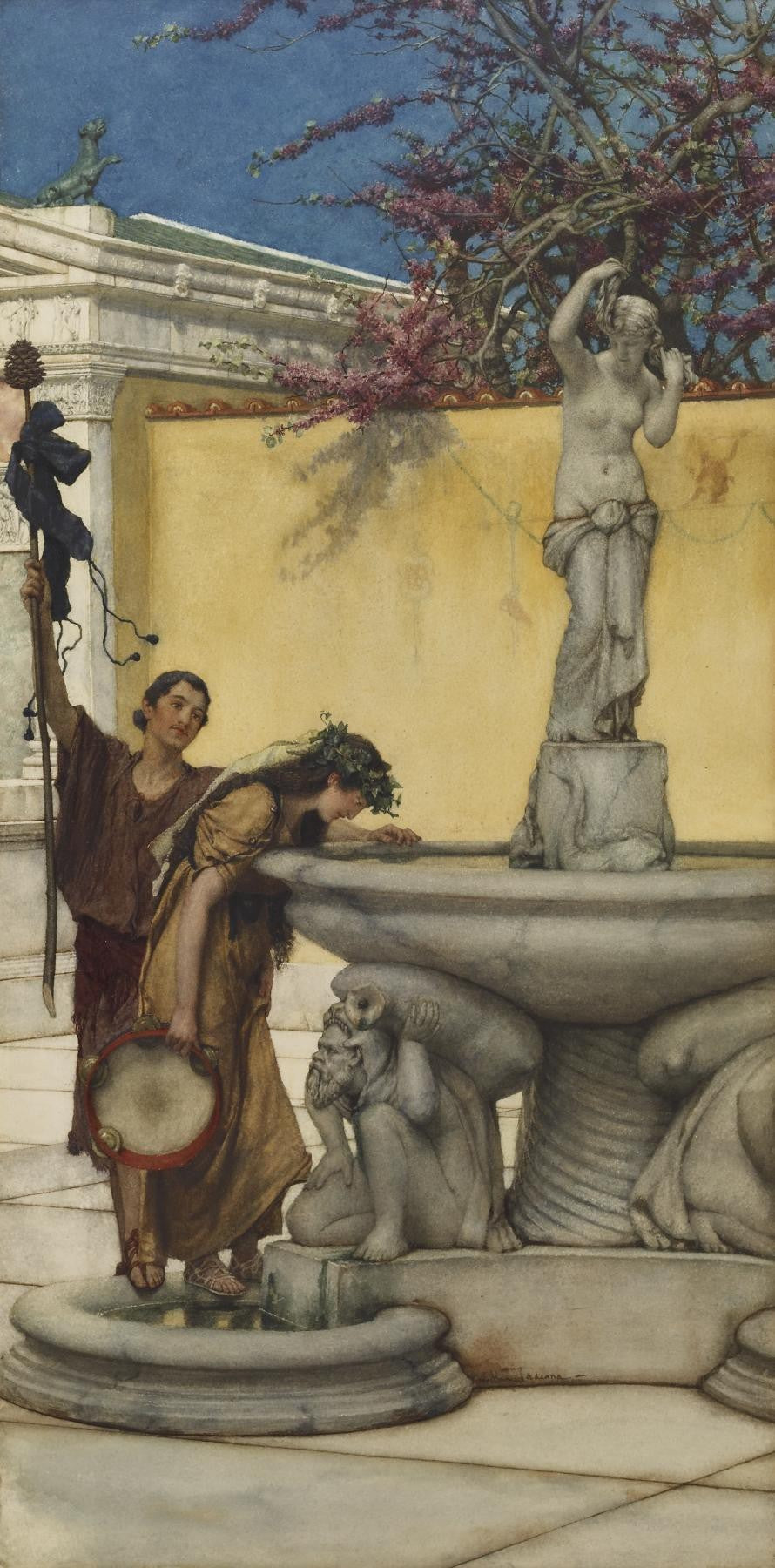 Between Venus and Bacchus, vintage artwork by Sir Lawrence Alma-Tadema, 12x8" (A4) Poster