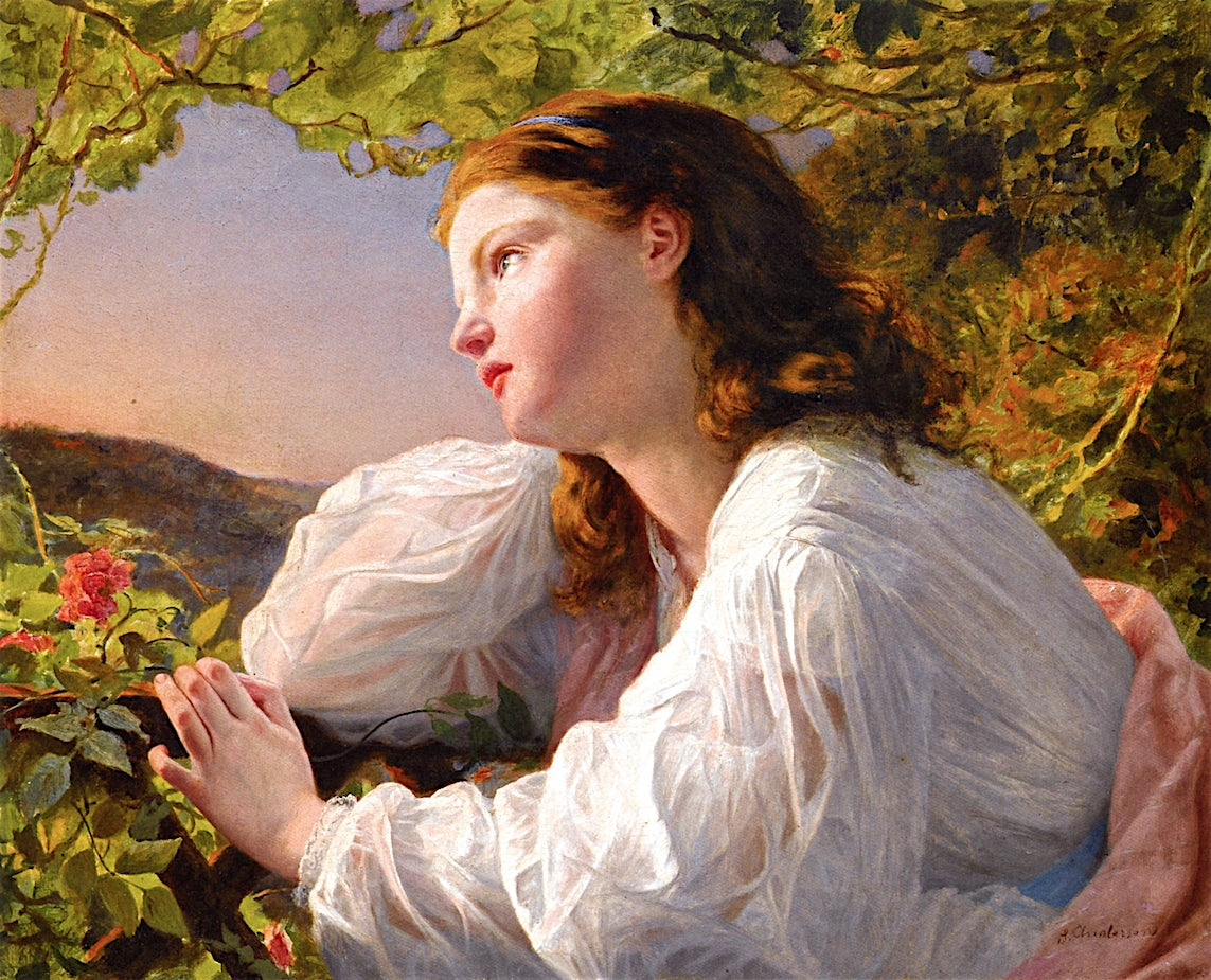 The Song of the Nightingale, vintage artwork by Sophie Gengembre Anderson, 12x8" (A4) Poster