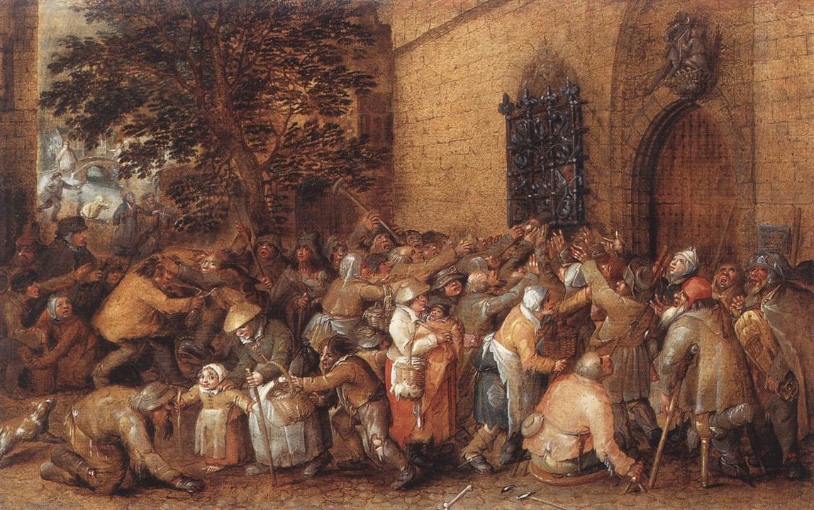 Distribution of Loaves to the Poor, vintage artwork by David Vinckboons, A3 (16x12") Poster Print