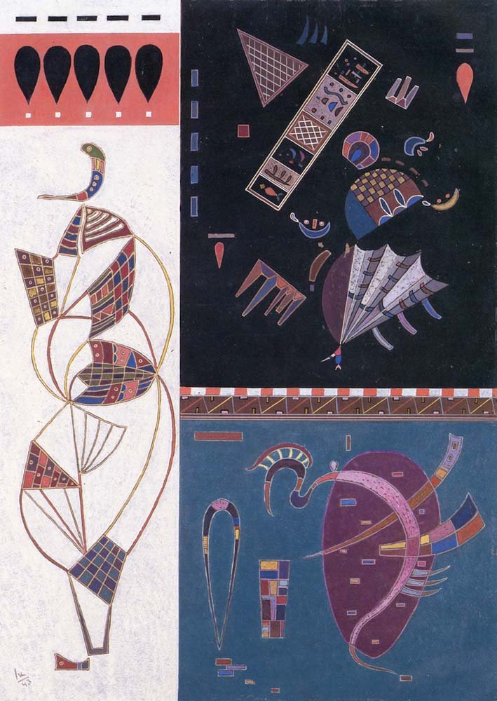 Division-Unite - 1943 by Wassily Kandinsky, 23x16"( A2 size ) Poster Print