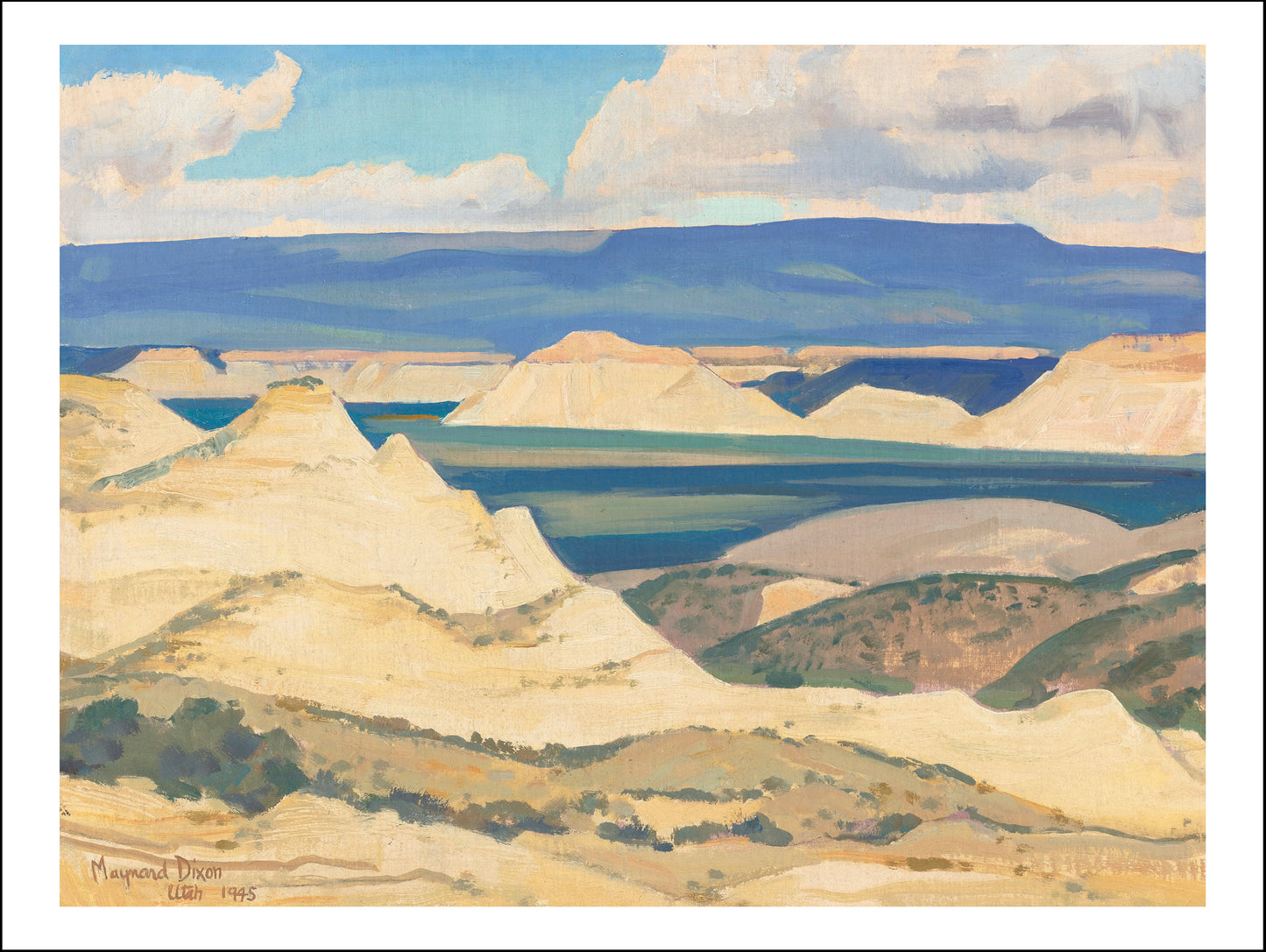 Classic Vintage Landscape boulder valley by Maynard Dixon, Classic American Western Art, 16x12" (A3) Poster Print