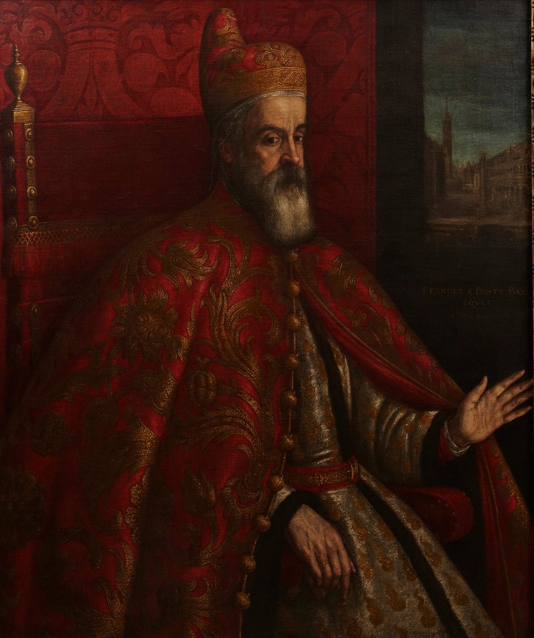 Doge Marino Grimani, vintage artwork by Leandro Bassano, 12x8" (A4) Poster
