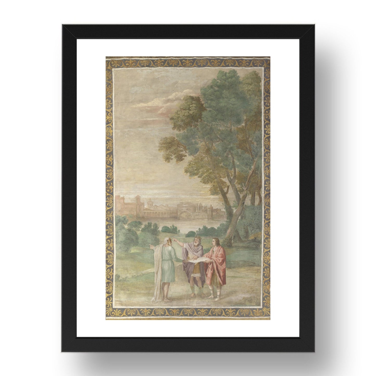 Domenichino and assistants: Apollo and Neptune advising Laomedon, Poster in 17x13"(A3) Frame