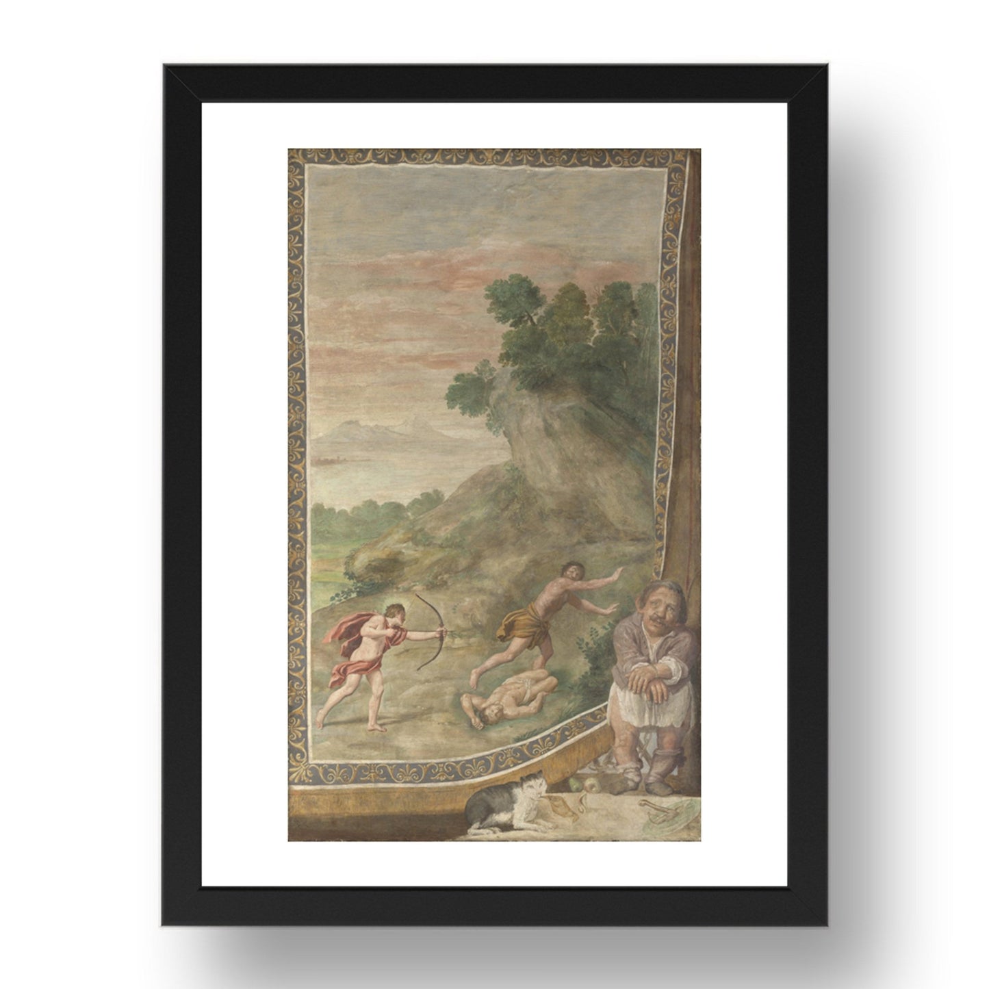 Domenichino and assistants: Apollo killing the Cyclops, Poster in 17x13"(A3) Frame