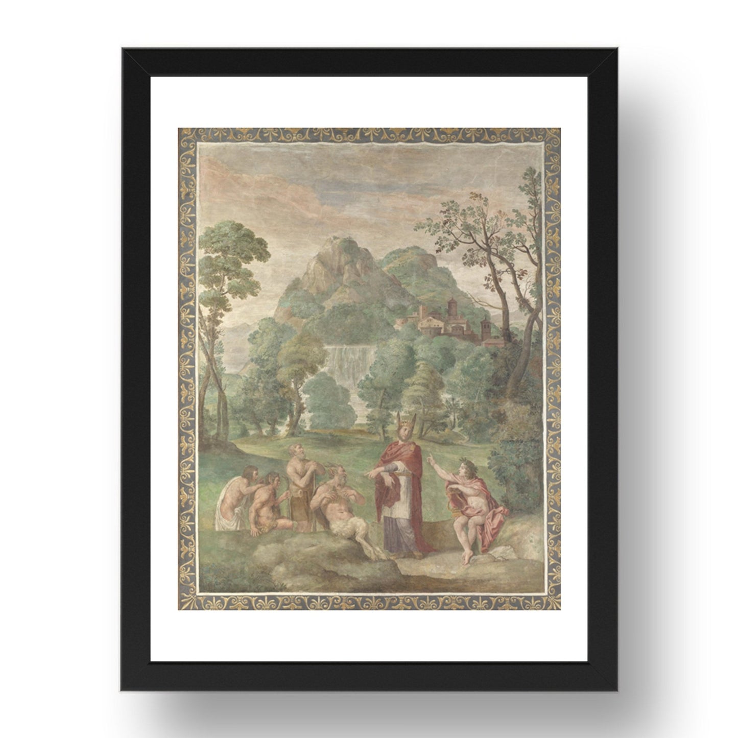 Domenichino and assistants: The Judgement of Midas, Poster in 17x13"(A3) Frame