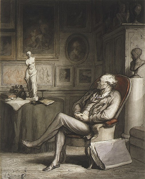 The Connoisseur c1860–65-Honoré Daumier, Poster Print Wall Art