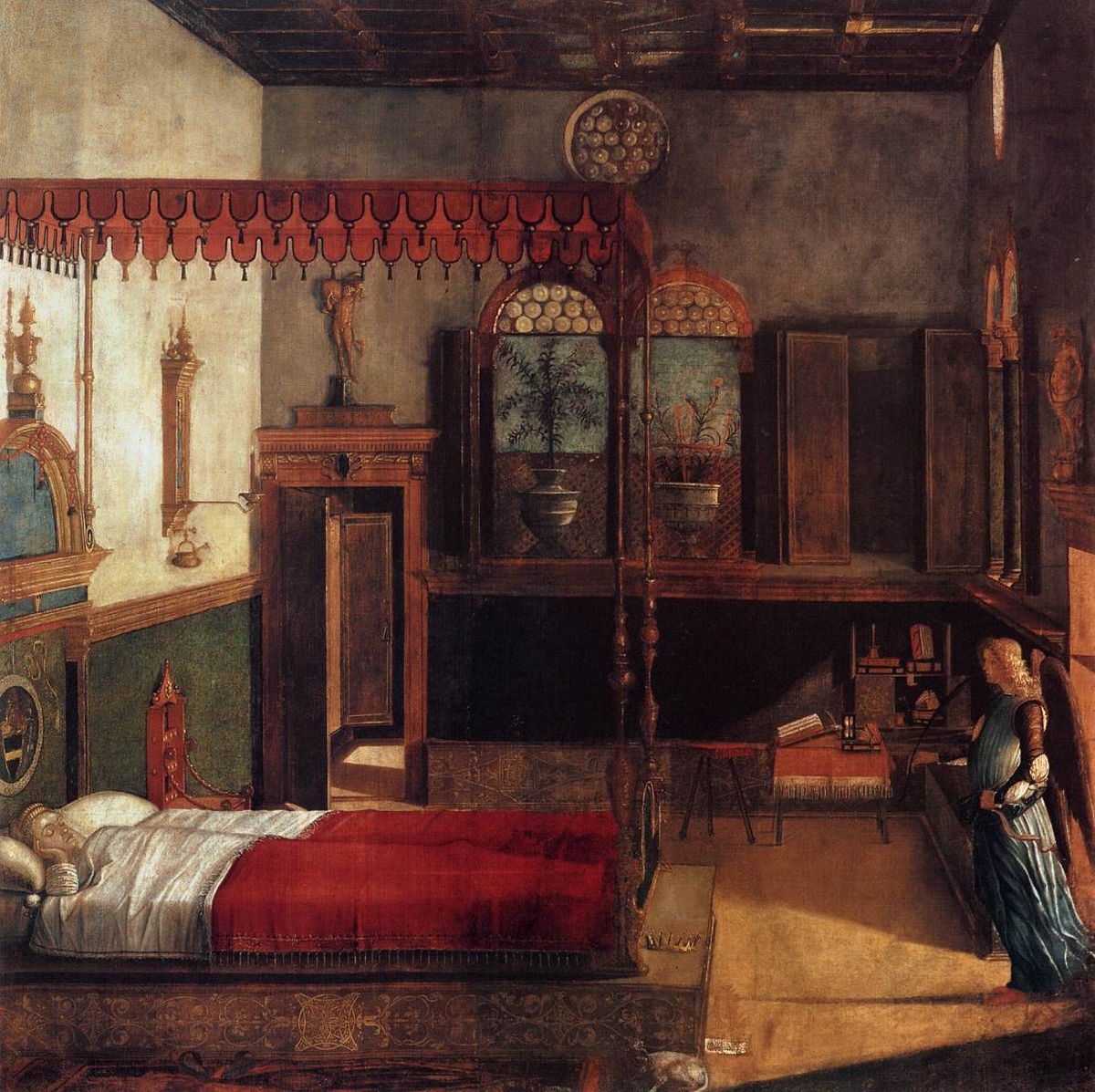 Dream of St. Ursula by Vittore Carpaccio, vintage art, modern poster print