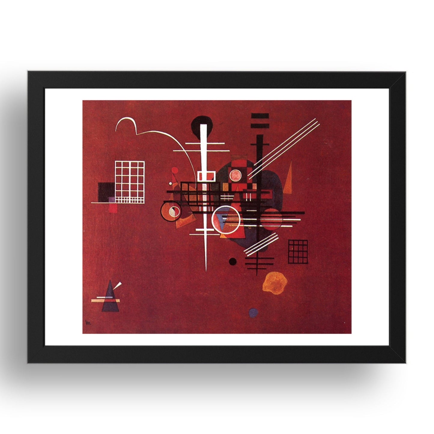 Dull Red 1927 by Wassily Kandinsky, 17x13" Frame