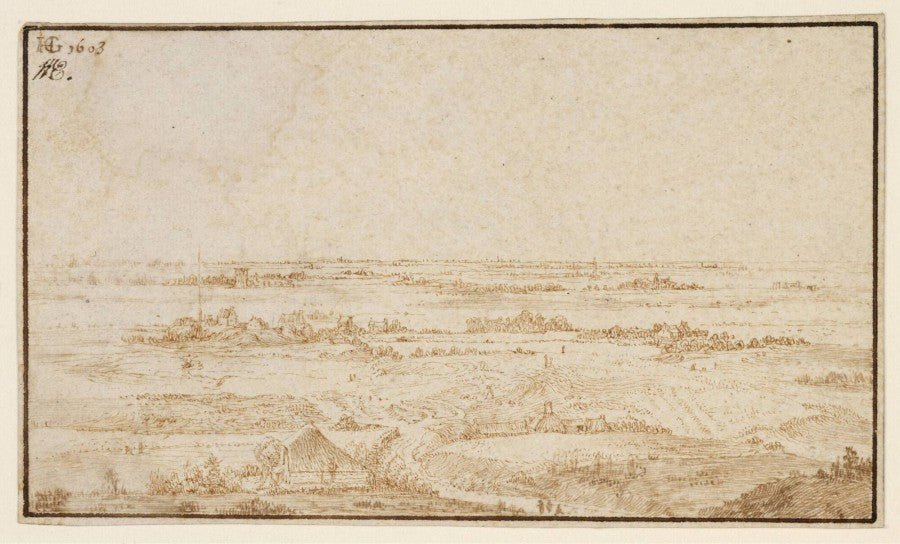 Dune Landscape near Haarlem, vintage artwork by Hendrick Goltzius, 12x8" (A4) Poster