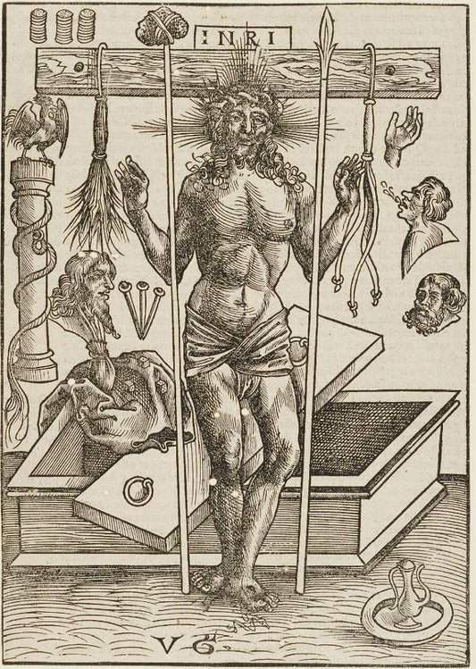 Ecce Homo (Man of Sorrows), vintage artwork by Urs Graf, A3 (16x12") Poster Print