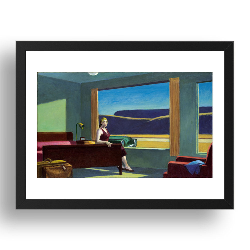 Western Motel by Edward Hopper, Framed Art Poster