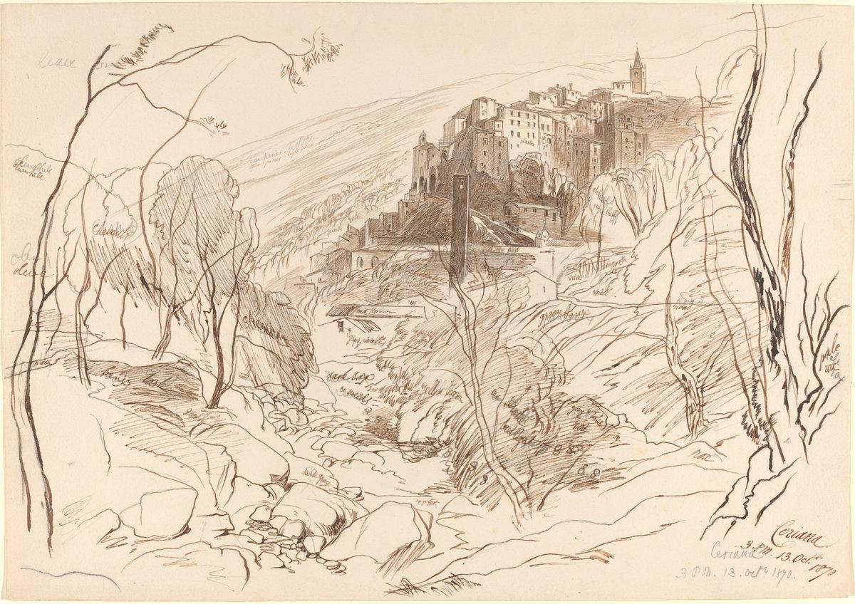 Edward Lear:View of Ceriana,16x12"(A3) Poster