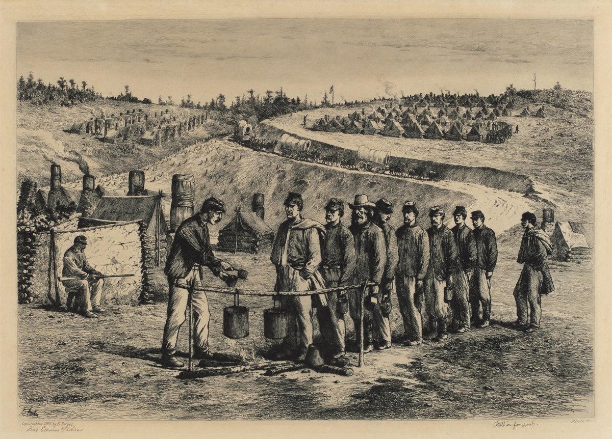 Edwin Forbes:Fall in for Soup,16x12"(A3) Poster