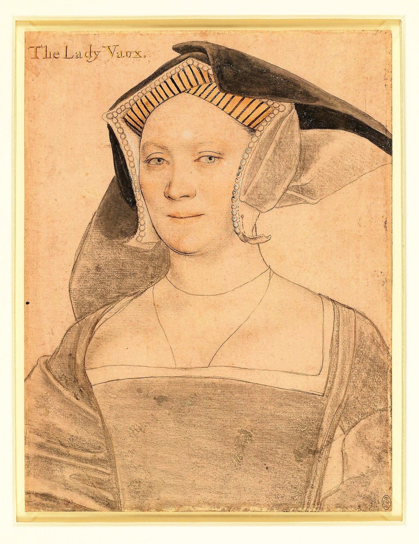 Elizabeth, Lady Vaux (1509-1556), vintage artwork by Hans Holbein the Younger, A3 (16x12") Poster Print