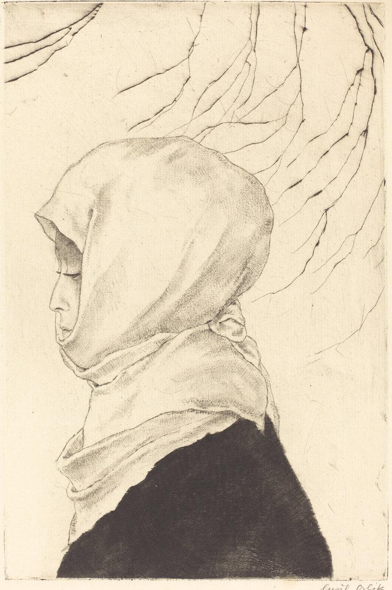 Emil Orlik:Japanerin im Winterkleid (Japanese Woman in Winte,16x12"(A3) Poster