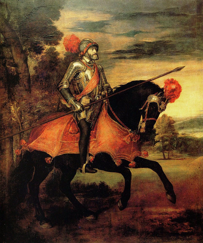 Emperor Charles, vintage artwork by Titian, A3 (16x12") Poster Print