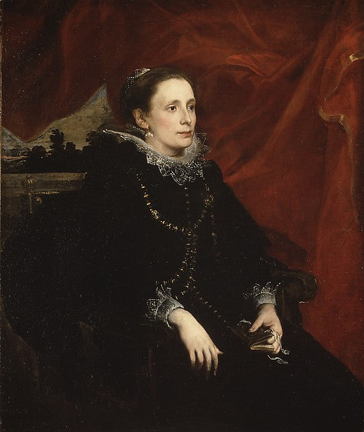 Anthony van Dyck:Portrait of a Woman Called the Marchesa Dur-16x12"(A3) Poster