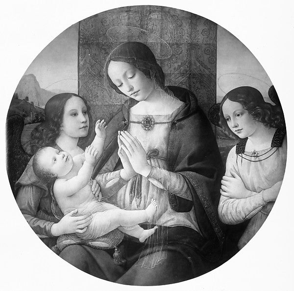 Workshop of Domenico Ghirlandaio:Madonna and Child with Ange-16x12"(A3) Poster