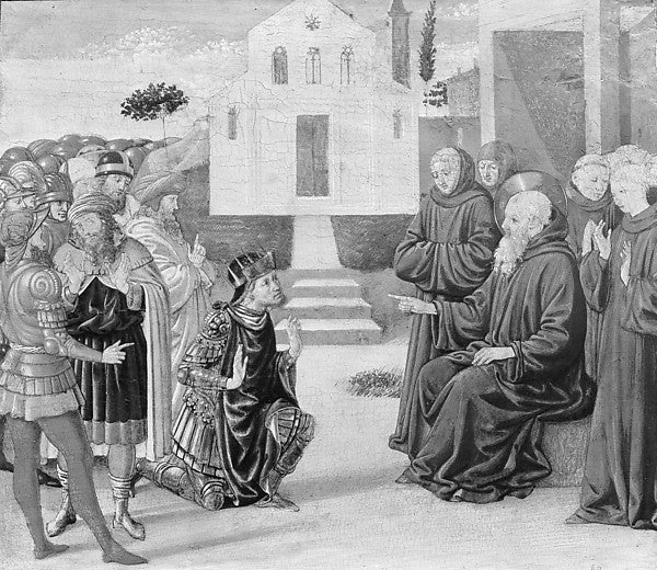 Benozzo Gozzoli:Totila before Saint Benedict -16x12"(A3) Poster