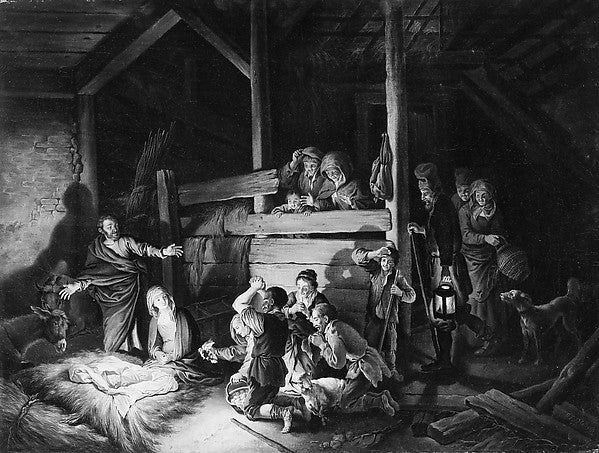 Christian Wilhelm Ernst Dietrich:The Adoration of the Shephe-16x12"(A3) Poster