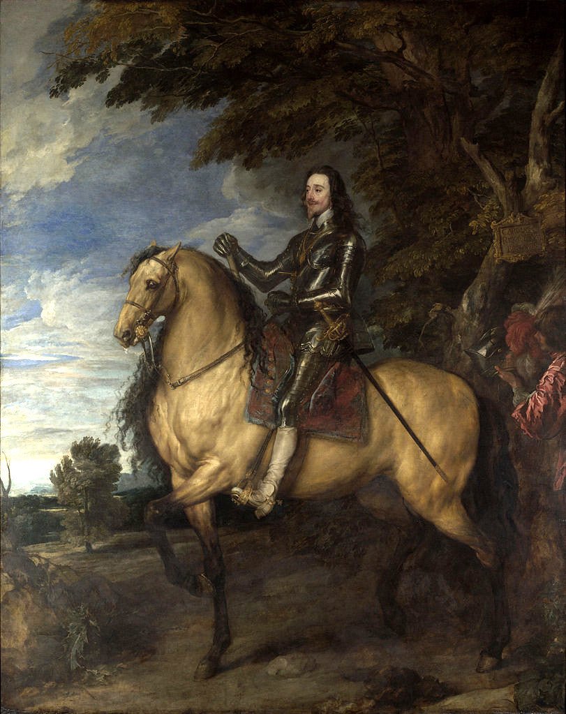 Equestrian Portrait of Charles I by Sir Anthony van Dyck, vintage art, modern poster print