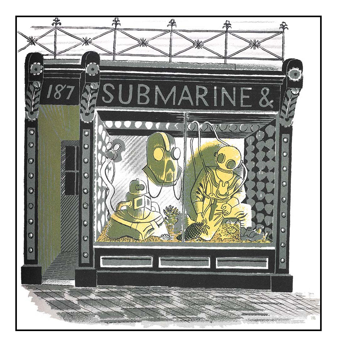 submarine-engineer - by WW2 War Artist Captain Eric Ravilious