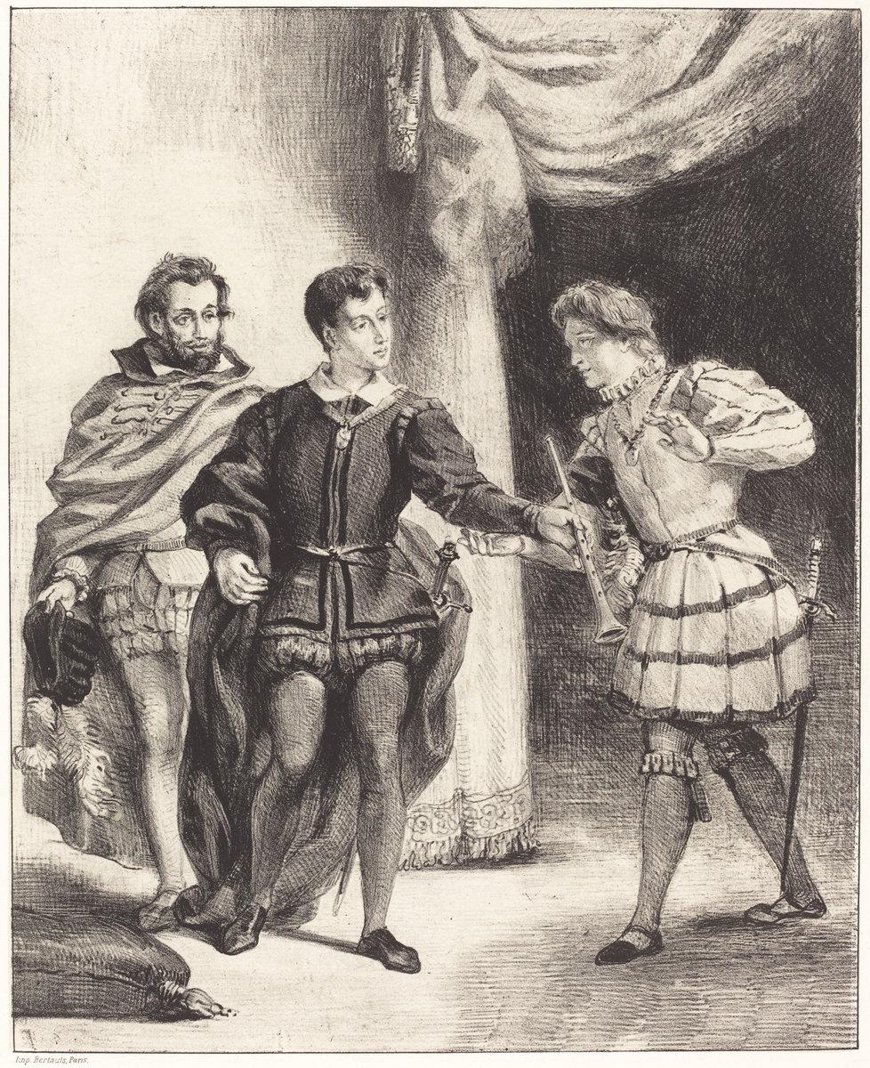 Eugène Delacroix:Hamlet and Guildenstern (Act III, Scene II),16x12"(A3) Poster