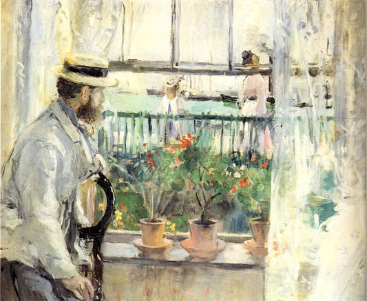 Eugene Manet  in the Island of Wight  , 1875, vintage art, modern poster print