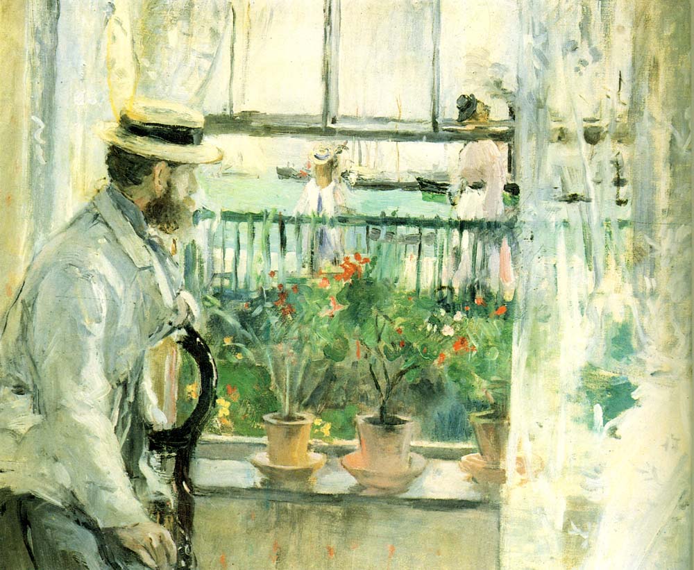 Eugene Manet  in the Island of Wight by Berthe Morisot, 1875, vintage art, modern poster print