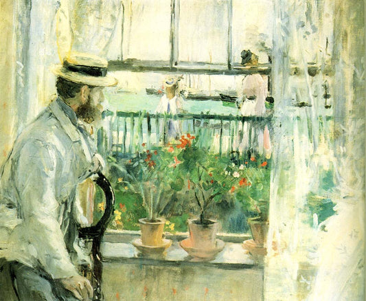 Eugene Manet  in the Island of Wight by Berthe Morisot, 1875, vintage art, modern poster print