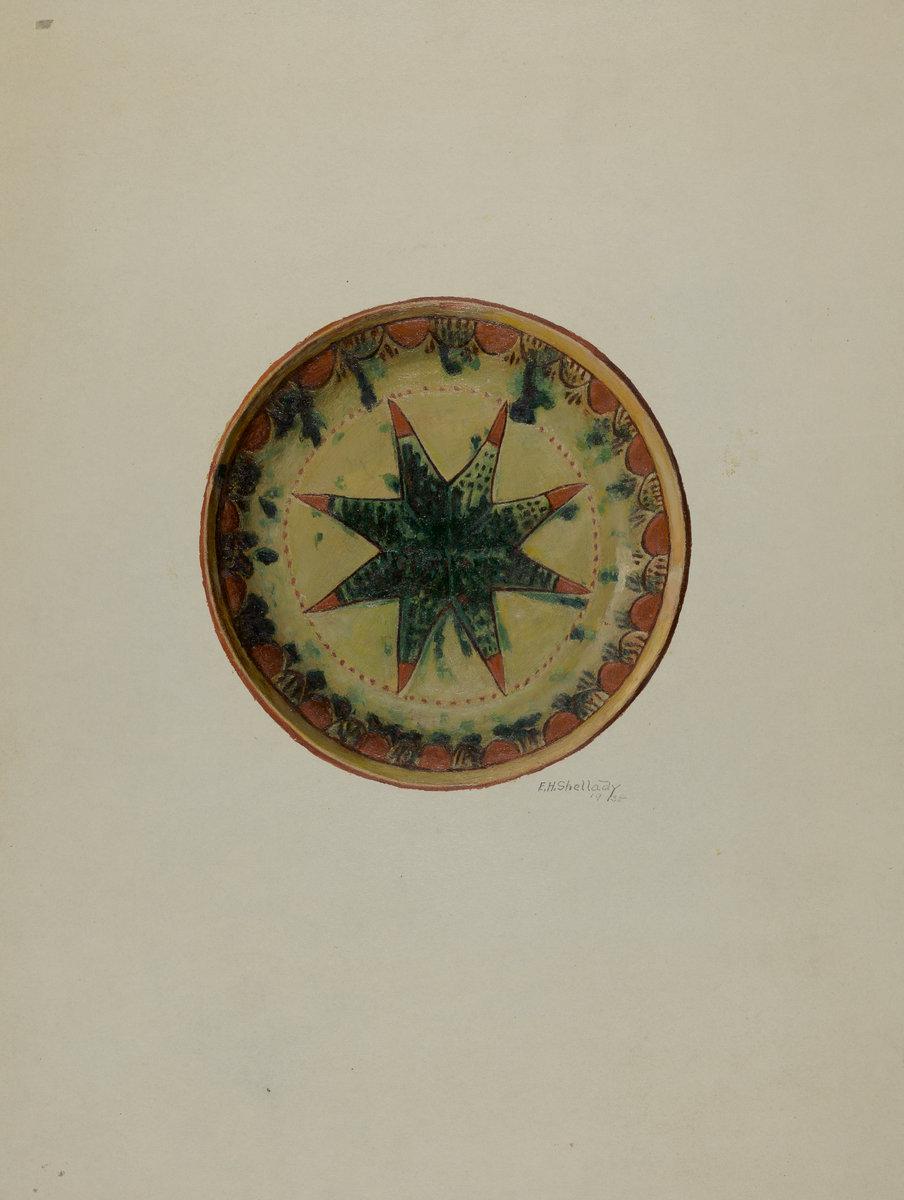 Eugene Shellady:Pa. German Small Plate,16x12"(A3) Poster