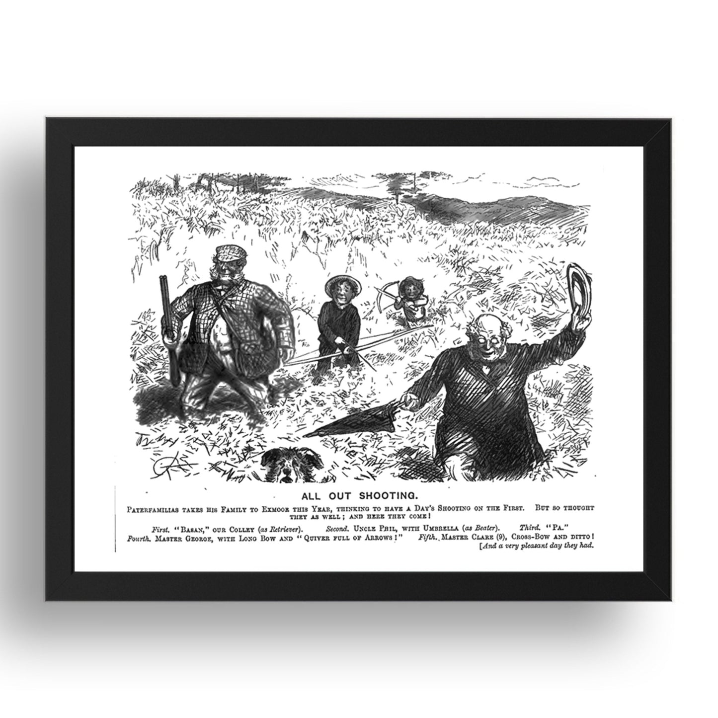 exmoor, vintage historic poster in 17x13"(A3) Frame