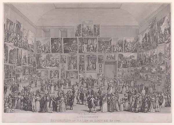 Exposition au Salon du Louvre en 1787 1787-Pietro Antonio Mart, vintage art, A3 (16x12") Poster Print